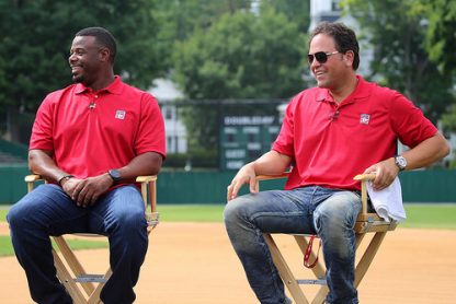 photo credit: Ken Griffey Jr. and Mike Piazza share a laugh during the Hall of Fame Roundtable. via photopin (license)
