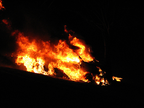 Car fire - burning